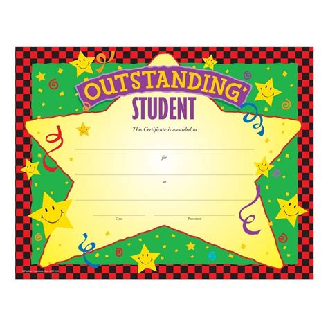 Outstanding Student Gold Foil Stamped Certificates Positive Promotions