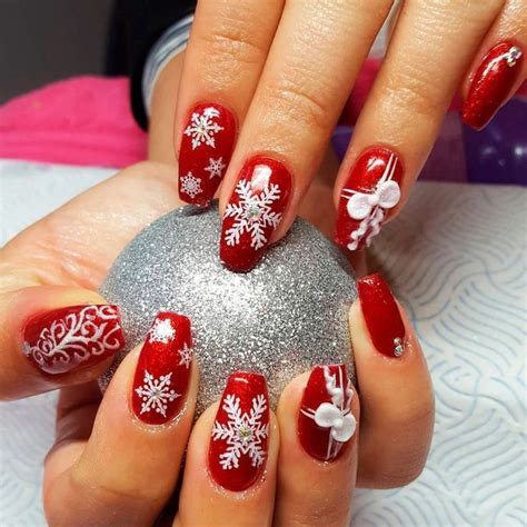 50 Popular Festive Christmas Nail Art Design Ideas Red Christmas