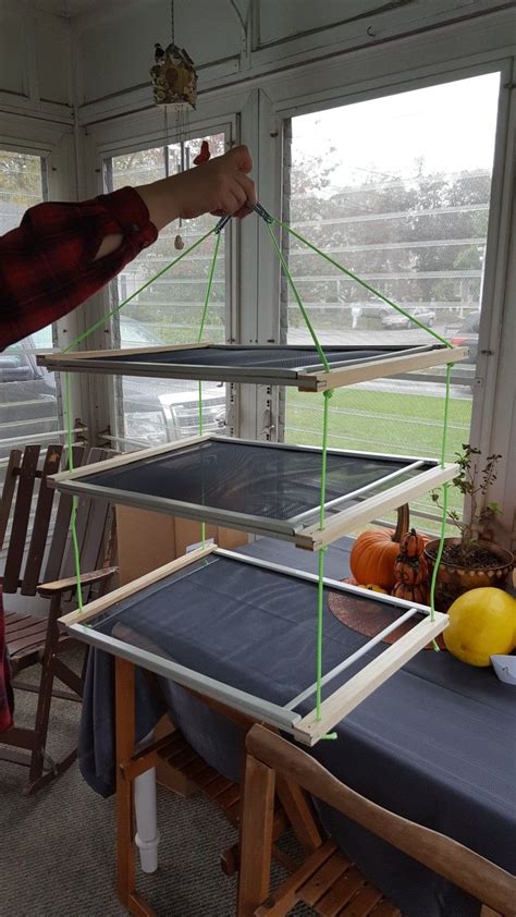 Diy Herb Drying Rack With Expandable Window Screens Drill 4 Holes In