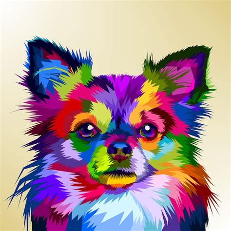 Premium Vector Colorful Chihuahua Dog In Pop Art Style