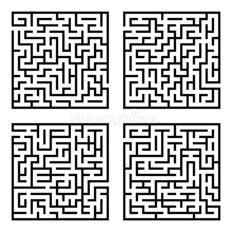 Set Of Mazes Labyrinths Stock Vector Illustration Of Game 57042350
