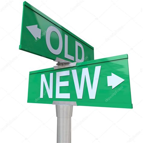 Choose Old Or New 2 Way Street Sign Pointing Arrows — Stock Photo