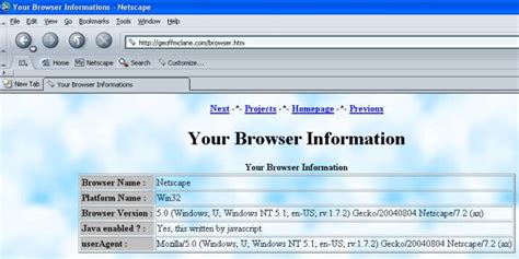 Netscape navigator/communicator was the first commercial web browser, displacing the free ncsa mosaic. My Browser Test