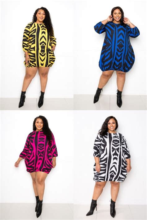 Zebra Print Plus Size Bubble Dress In 2021 Bubble Dress Stylish Outfits Fashion