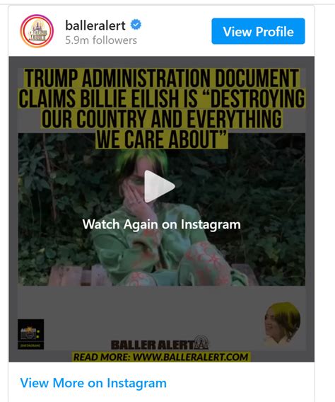 Fact Check Trump Administration Did Not Claim Songwriter Billie Eilish