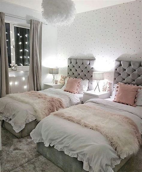 Pink bedroom ideas that can be pretty and peaceful, or. FOLLOW | Shared girls bedroom, Shared girls room, Twin ...