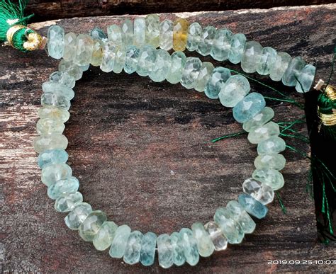 Aquamarine 8 Inches Full Strand Natural Aquamarine Gemstone Beads