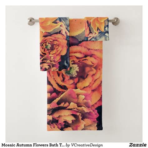 Investing in the right will not just make your life comfortable but will also be a beautiful addition to the bathroom. Mosaic Autumn Flowers Bath Towel Set | Zazzle.co.uk ...