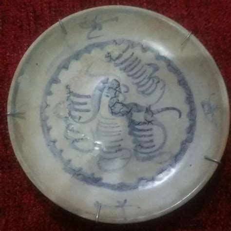 Piring Antik Kuno Lukis Dinasti Ming Keramik Cina Barang Antik