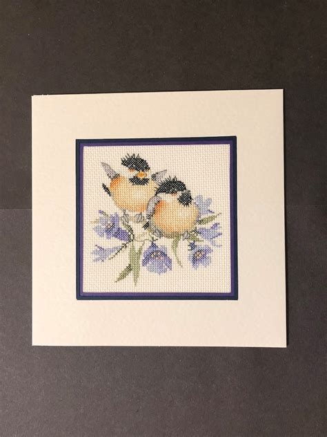 Handmade Complete Cross Stitch Card Extra Large Bluebell Etsy