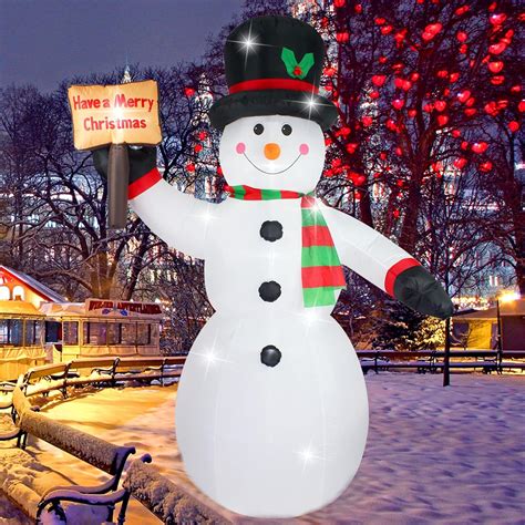 Fanshunlite 8FT Christmas Inflatable Snowman Outdoor with Led Light