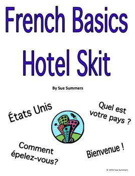 French Basics Hotel Skit / Role Play & Worksheet - French Alphabet and ...