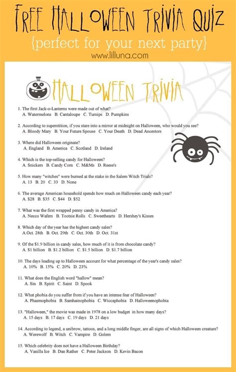 Free Halloween Trivia Quiz
