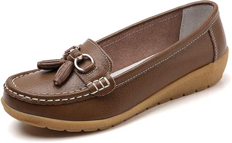Shoes Loafers For Women Classic Leather Loafers Casual Slip On Boat