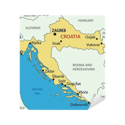 Ei tarvitse maksaa internet roaming. Kroatia vektori kartta vektori kartta Pixerstick tarra ...