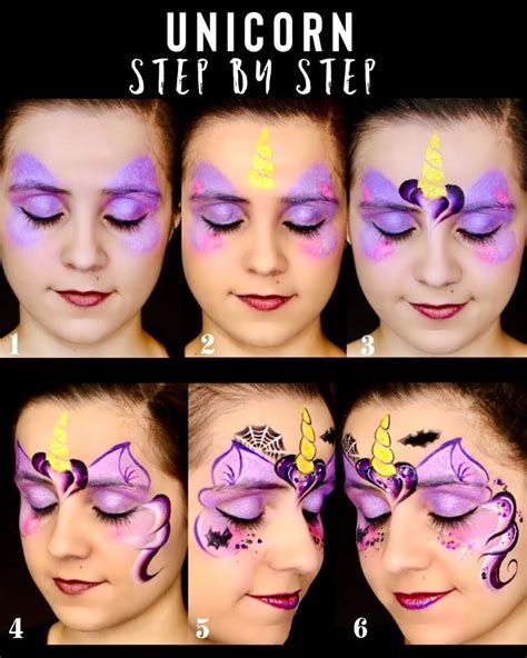 Halloween Unicorn Step By Step Face Paint Makeup Face Painting Easy