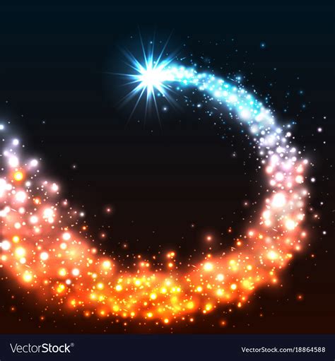 Colorful Shining Star Magic Star With Dust Tail Vector Image