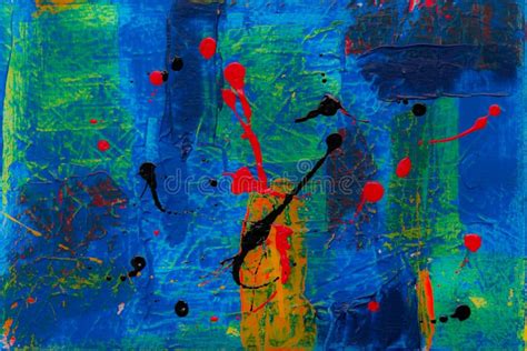 Blue Green Red And Black Abstract Painting Picture Image 118598757
