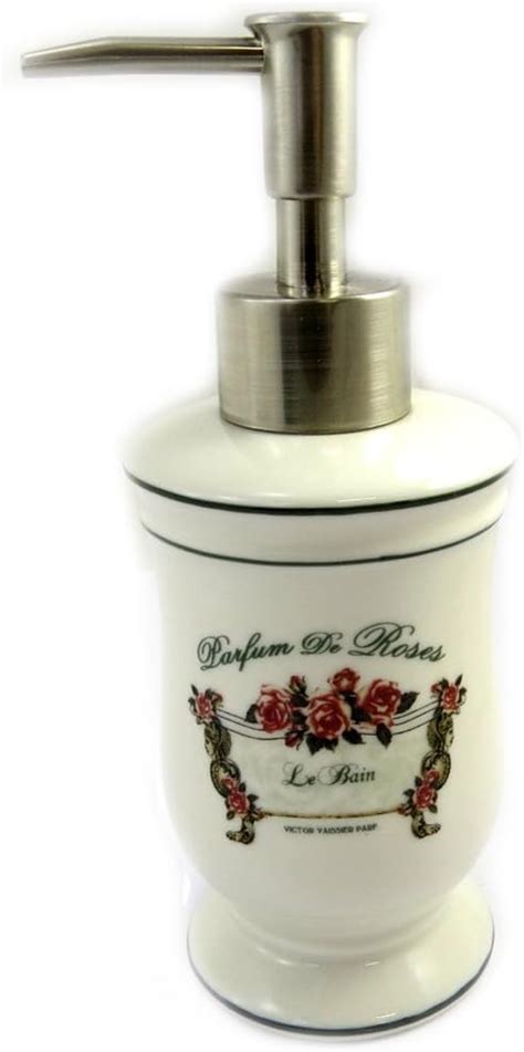 Ceramic Soap Dispenser Parfum De Roses Ivory Retro Uk Kitchen And Home