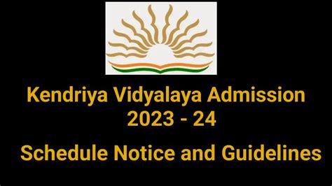 Kvs Admission 2023 24 Schedule Notice Guidelines All Class