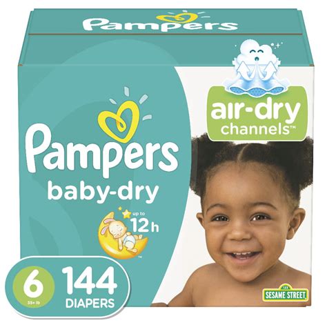 Pampers Baby Dry Extra Protection Diapers Size 6 144 Ct Fun Colorful
