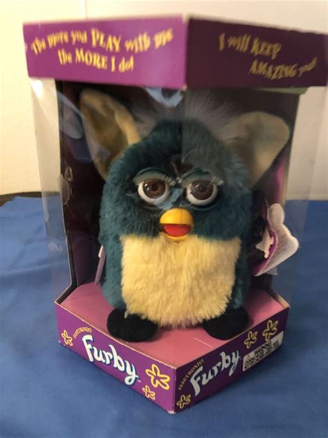 Vtg Furby Dragon Turquoise And Yellow W Brown Eyes Electronic Toy 70 800