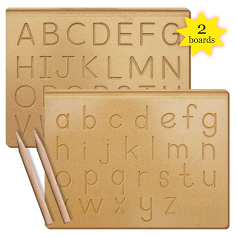 Alphabets Wooden Tracing Board For Montessori Learning Kids Etsy