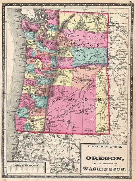 1872 Walling Map Of Washington And Oregon Photograph By Paul Fearn Pixels