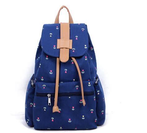 2018 Canvas Printing Backpack Women Cute Floral Bag School Backpacks