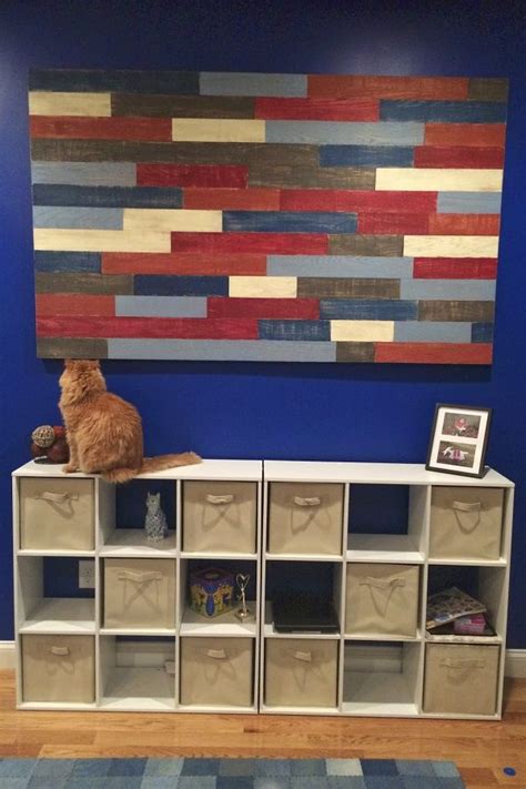 Awesome Leftover Flooring Diy Wall Art Project With Wooden Tiles From