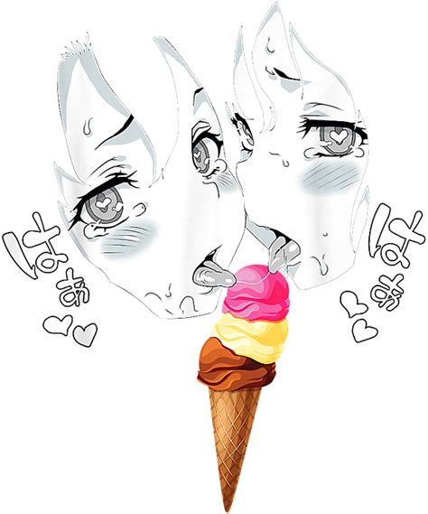 ahegao face funny napolitan ice cream lewd anime manga girls sticker for sale by ras kira