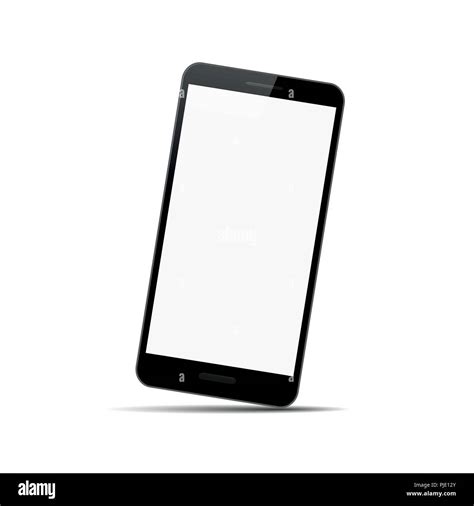 Black Smartphone Mobile Phone Isolated With Blank Screen Vector