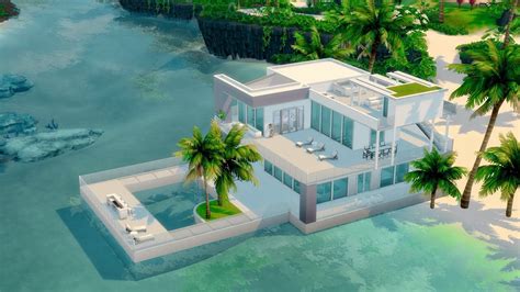 The Sims 4 Island Living Futuristic Beach House Youtube