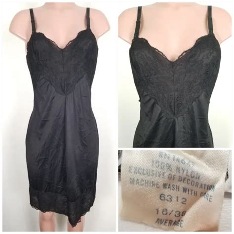 Vintage Carol Brent Sissy 38 Nylon Full Slip Nightgown Dress Lace