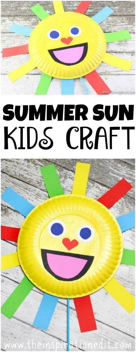 Summer Sun Paper Plate Craft Puppet Sun Crafts Paper Plate Crafts