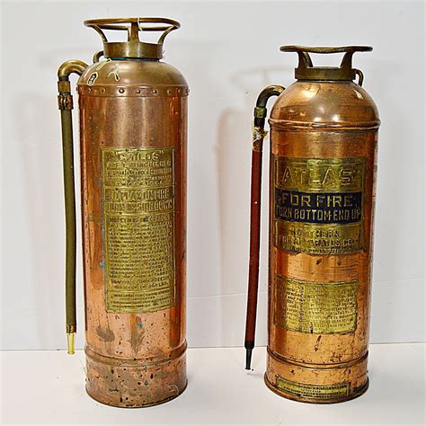 Vintage Copper And Brass Fire Extinguishers Ebth