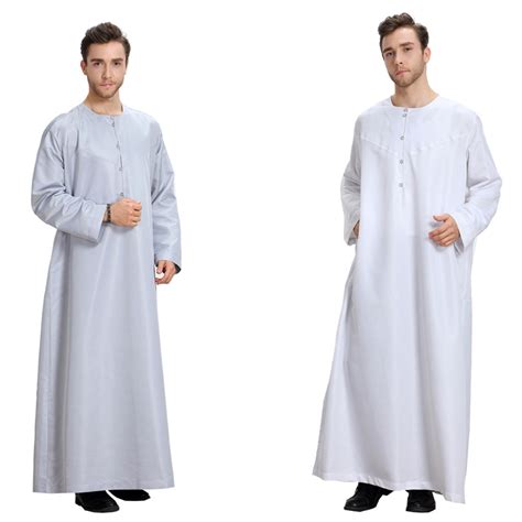 Islamic Abaya Dress Men Muslim Robe Long Sleeve Fashionable Saudis