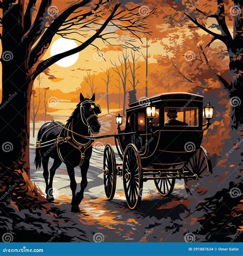 Noble Nostalgia: a Horse-drawn Carriage Tribute To the Past Stock Photo