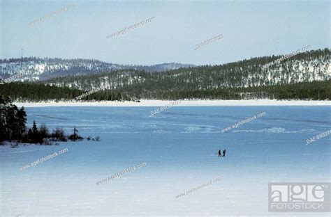 Frozen Lake Inari Finland Stock Photo Picture And Rights Managed
