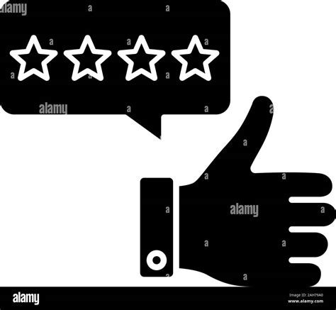 Five Star Rating Glyph Icon Customer Excellent Review And Feedback