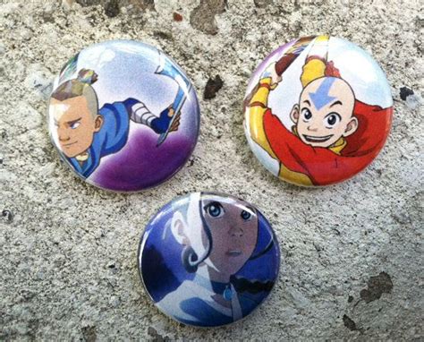 Avatar The Last Airbender Set Of 3 1 Upcycled Buttons Etsy The Last Airbender Avatar The