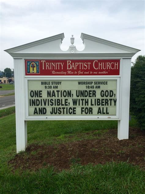 Trinity Baptist Church Christiansburg Va Church Sign Fourth Of July