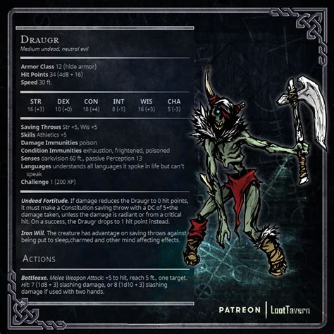 Draugr Archer Dungeons And Dragons Homebrew Dandd Dungeons And Dragons