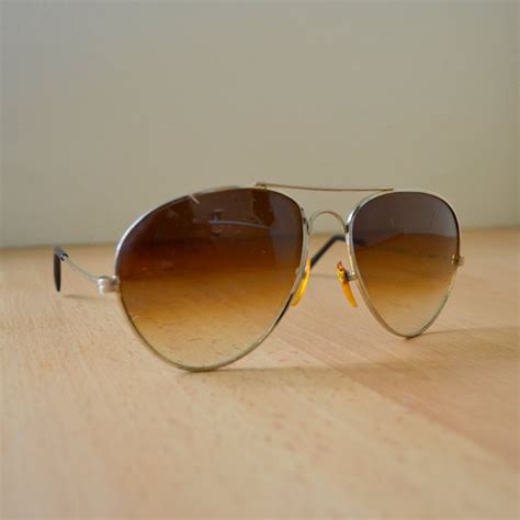 Vintage 1970s Aviator Sunglasses Brown Tint Lenses Etsy Aviator Sunglasses Vintage Sunglasses