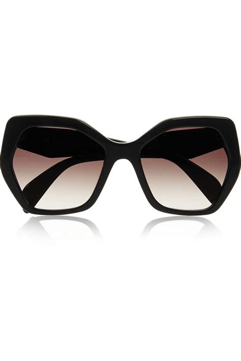 Lyst Prada Square Frame Acetate Sunglasses In Black