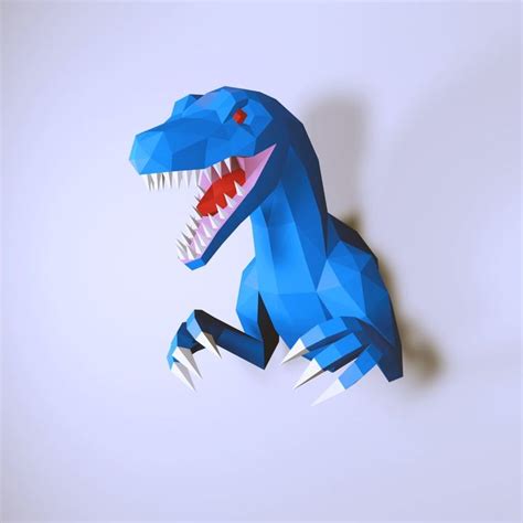 Papercraft Velociraptor Dinosaur Diy Kit Template Decoration Etsy