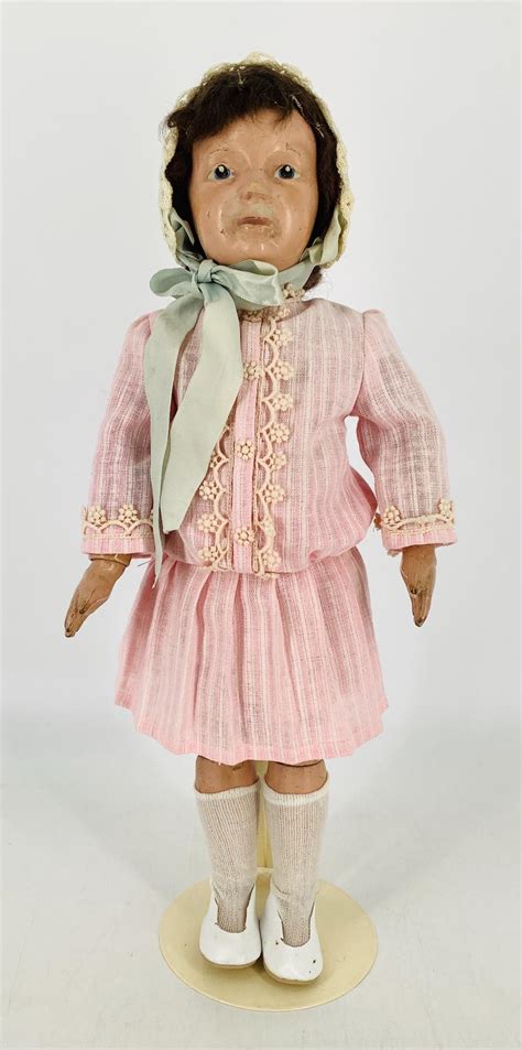 Lot 16 1 2 Schoenhut Composition Doll Mohair Wig Painted Eyes And Facial Features Jointed