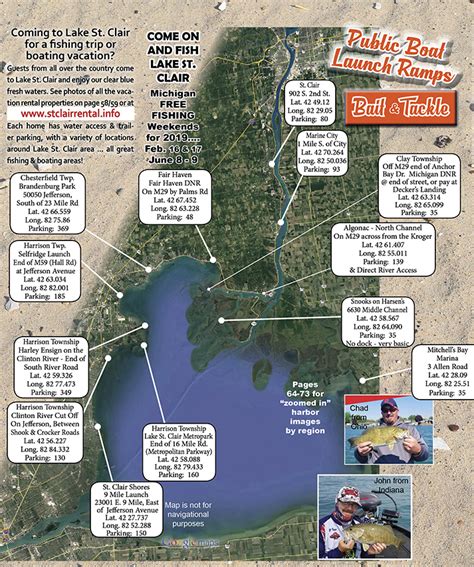 Lake St Clair Guide Magazine Map Of Lake St Clair And St Clair River