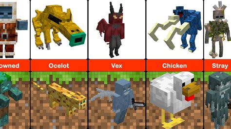 Minecraft Vex And Other Mutated Mobs Comparison Youtube