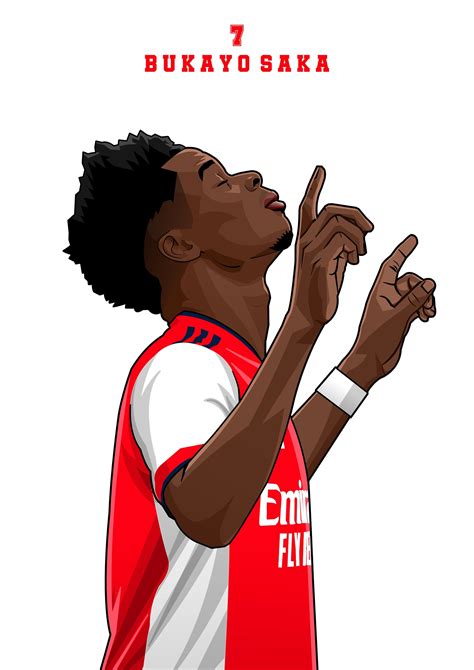 Arsenal Bukayo Saka A4a3 Print Etsy Uk Arsenal Football Artwork